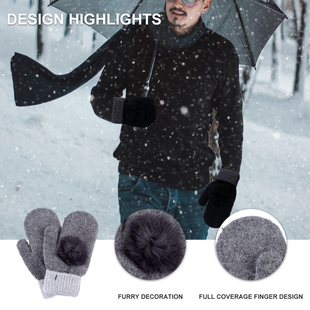 2 pares de manoplas de lana cá - Wool Glove Lined reseña y precio