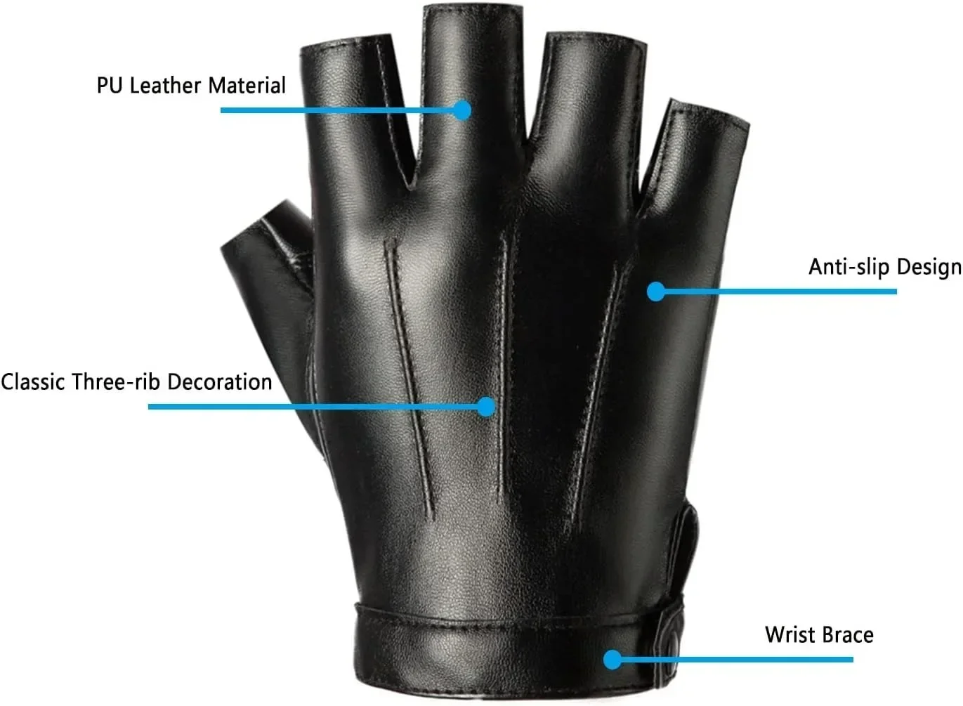 1 par de guantes cálidos antid - Leather Driving Glove reseña y precio